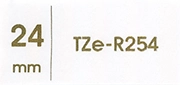 TZe-R254（24mm）リボンテープ　テープ色：ホワイト / 金文字