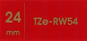 TZe-RW54（24mm）リボンテープ　テープ色：ワインレッド / 金文字