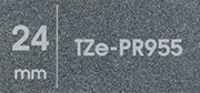 TZe-PR955（24mm）テープ色：プレミアムシルバー / 白文字