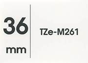 TZe-M261（36mm）テープ色：白(つや消し) / 黒文字