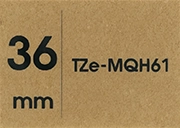 TZe-MQH61（36mm）テープ色：クラフト(つや消し) / 黒文字